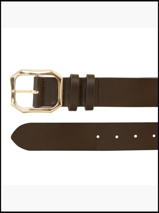Genuine Buffalo Leather Belt Set with Harness Buckle and Heart Eyelets main image 5